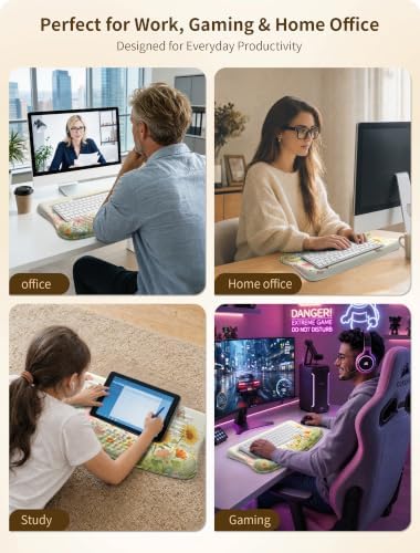 Ergonomic Keyboard Wrist Rest Pad with Wrist Support Butterfly Flower