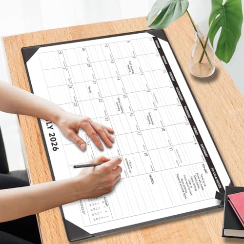 Desk Calendar 2026-2027 with Protective Mat 22" x 17"