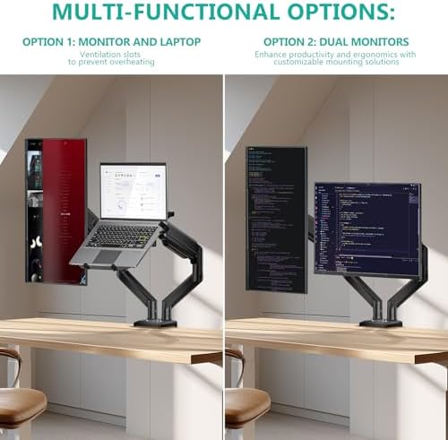 WALI Laptop and Monitor Stand for 17” Notebook and 32” Monitors