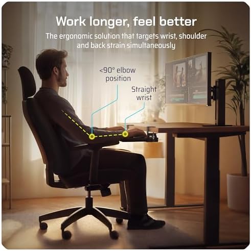 Keyboard Tray | Under Desk Keyboard Tray Slide Out w/Adjustable C-Clamps for Desks Up to 1.5-Inch-Thick | Clamp On Drawer with 1x USB-C to 4 USB-A Hub and 1x Five-Cable Management Organizer