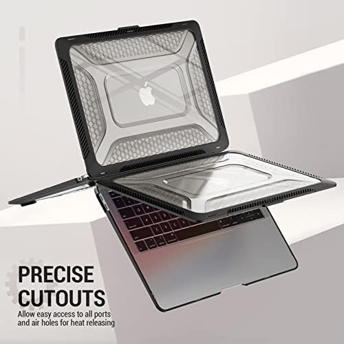 SEYMAC stock Case for MacBook Pro 16 inch, Shock-Absorbing Protection with Folding Stand &Mouse Pad Case for MacBook Pro 16 inch, Black