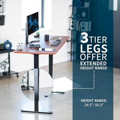 VIVO Dark Walnut 71 x 30 in Standing Desk, DESK-KIT-2B7D