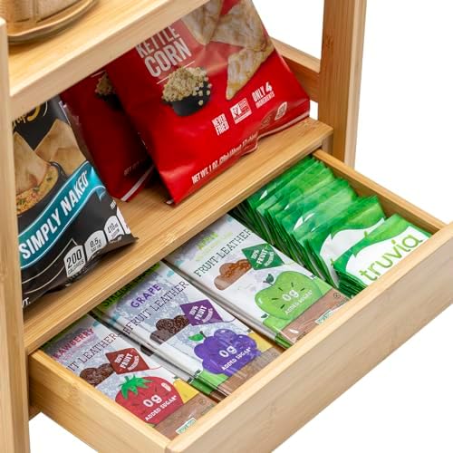 Sorbus Matcha Station Shelf, Bamboo (13" x 6.5" x 12.6", Natural Bamboo)