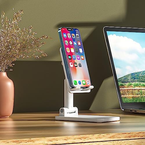 KLAQQED Portable Aluminum Laptop & Phone Stand, Adjustable, Foldable, Ergonomic, for MacBook, iPad, Tablets & Smartphones, Office Desk Accessories