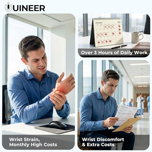 Uineer Ergonomic Vertical Mouse, 2.4G Wireless Mouse, Rechargeable, 4-DPI