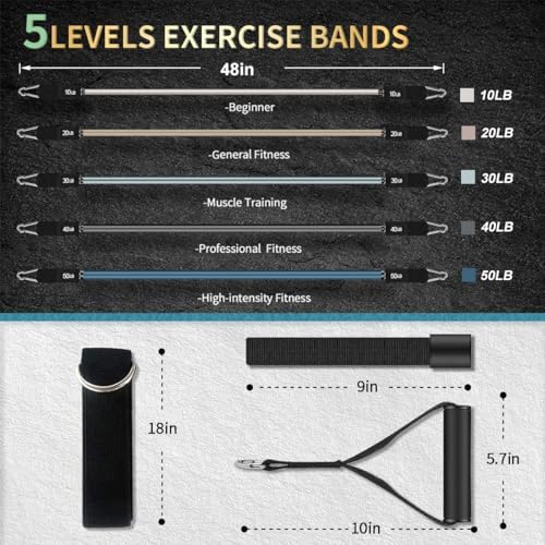 VEICK Resistance Bands with Handles, Exercise Tube Bands Set for Workouts