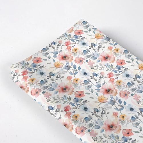 Colorful Watercolor Flowers Leaves Baby Changing Pad Cover, Unisex Floral Nursery Diaper Changing Table Pad Mat Sheet for Boys Girls-16x32