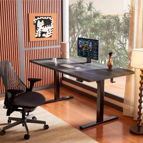 ErGear Height Adjustable Electric Standing Desk, 32 x 19 Inches Sit Stand up Desk, Memory Computer Home Office Desk, Grey