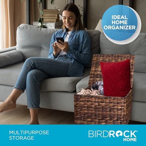 BIRDROCK HOME Rolling File Cabinet Box with Wheels, Espresso, 17.5x14.5x13