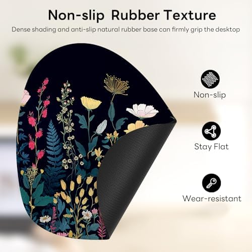 Water Drop Mouse Pad 7.3x8in Non-Slip for Laptop, Floral