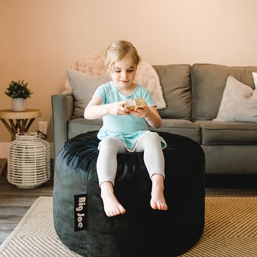 Big Joe Fuf 2.5Ft Foam Kids Bean Bag Chair, Ages 3+, Black Plush