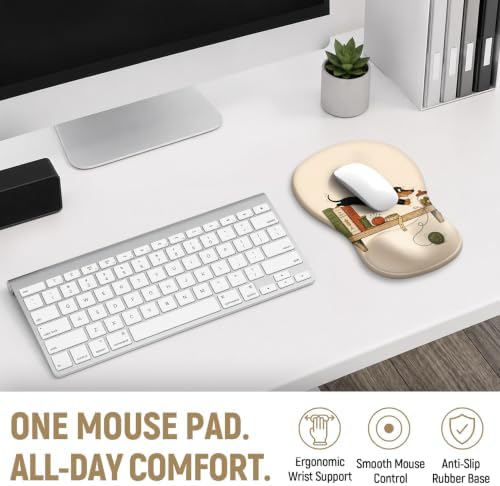 Ergonomic Mouse Pad with Wrist Rest, Gel Wrist Support, Dachshund