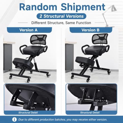 Ergonomic Kneeling Chair with Backrest & Lumbar Support