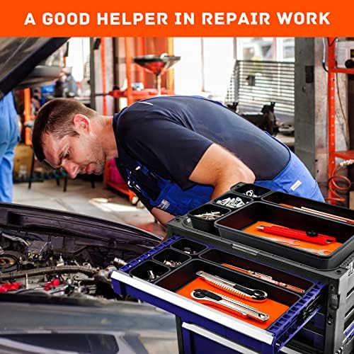 Tool Box Organizer, Tool Drawer Organizer Tray Divider, Toolbox Organization, Garage Tool Organizers and Storage, Tool Box Accessories for Rolling Tool Chest Cabinet (Orange (47PCS))