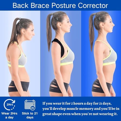 Posture Corrector for Women and Men, Adjustable Back Brace for Men Lower Back, Breathable Back Brace Posture Corrector for Shoulder and Neck Pain Relief