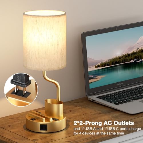 Fenmzee Bedside Lamps for Bedroom Set of 2 - Table Desk Lamp for Nightstand