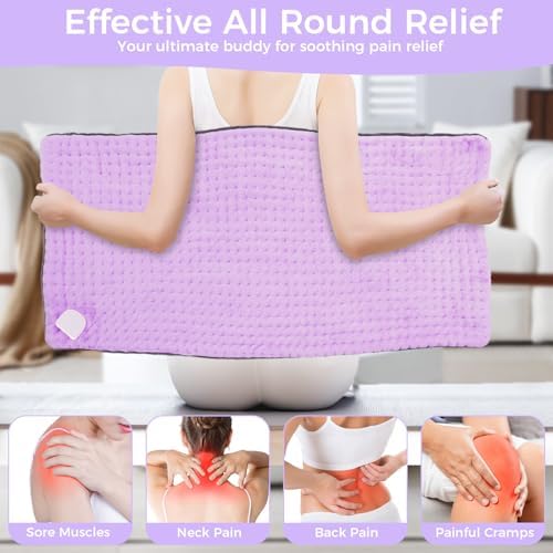 Heating Pad for Back, 17"×33" Electric Heating pad for Women, Men