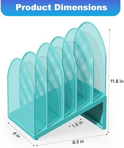 gianotter Desktop File Organizer with 5 Compartments