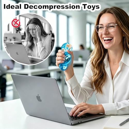 Squeeze Toys Squishies Stress Cube - 2 Pack Stress Relief Fidget Toy for Teens & Adults, Soft TPR Sensory Squeeze Toy for Anxiety Relief, Cool Office Desk Decor & Party Favors, Durable & Washable