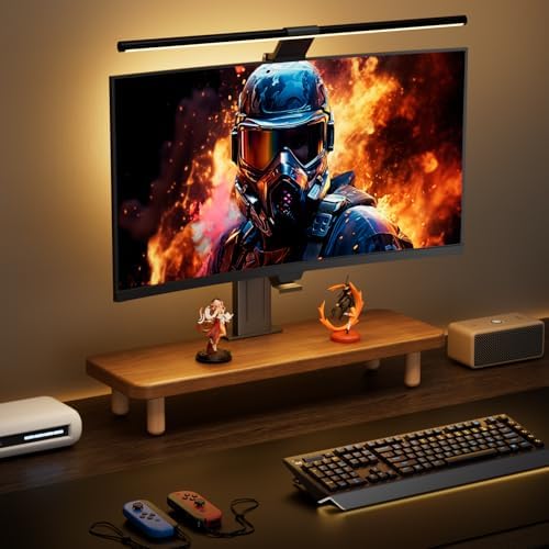 Monitor Stand Riser, 24 Inch Wood Desk Organizer with Monitor Stand & Storage Computer Monitor and Laptop Riser Multifunctional Laptop Stand Desk Organizer for Office Home Screen/Laptop/PC (Walnut)