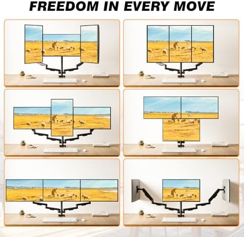 TVON Triple Monitor Stand & Monitor Arm Desk Mount up to 32 Inches