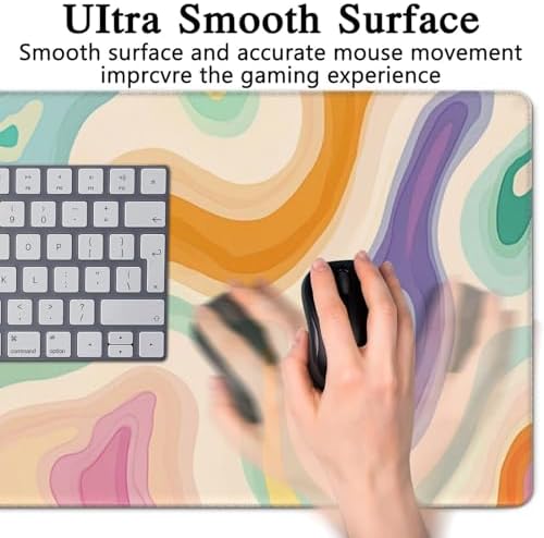 Abstract Aesthetic Desk Mat Desktop,Gaming Mouse Pad Long Cute Desk Pads