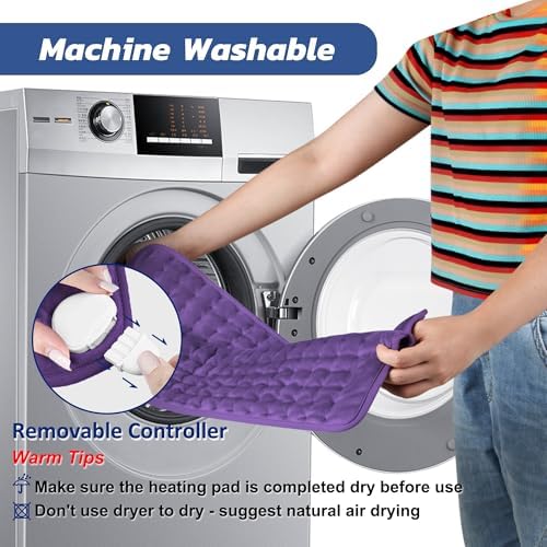 33x17 Inch Electric Heating pad for Back Neck Shoulder Knee Arms Legs- Electric Heat Pads with 6 Heat Settings & Auto Shut Off &Dry/Moist Heat Heating Pad for Birthday Mother Father Girl Men Women