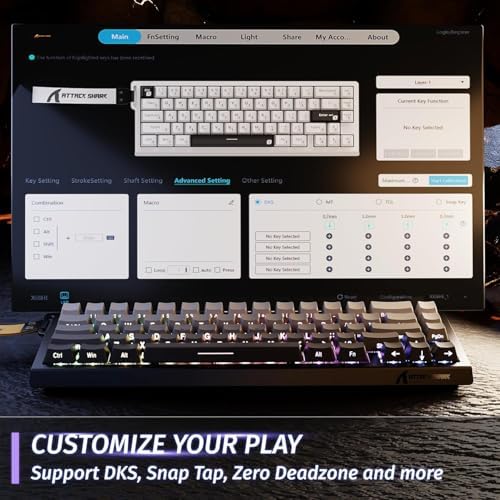 ATTACK SHARK X68 HE RT Mechanical Gaming Keyboard 60% Wired TKL-Moonlight