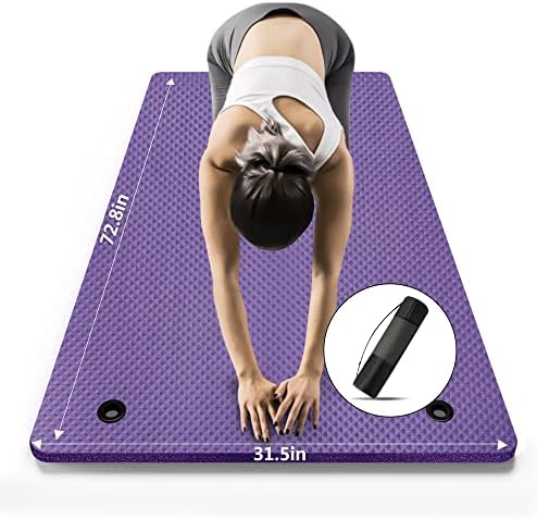 LFS Yoga Mat 72.8" x 31.5" x 2/5 inch Thick With Strap and Bag, Extra Wide