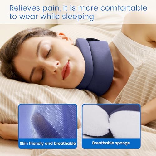 Velpeau Soft Neck Brace for Neck Pain and Support, Sleep Apnea, Blue S