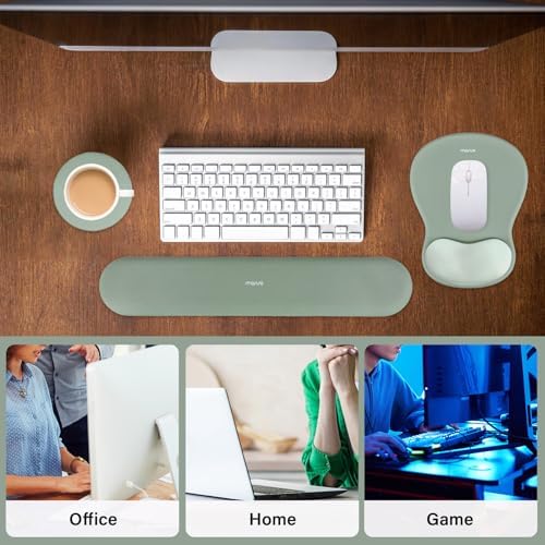 MOSISO Wrist Rest Support for Mouse Pad&Keyboard Set, Green