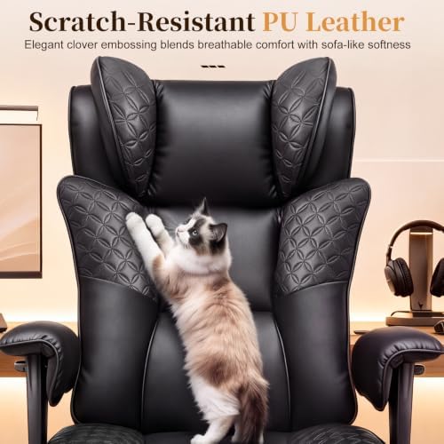 COMHOMA Big and Tall Gaming Chair with Footrest Ergonomic Office Chair
