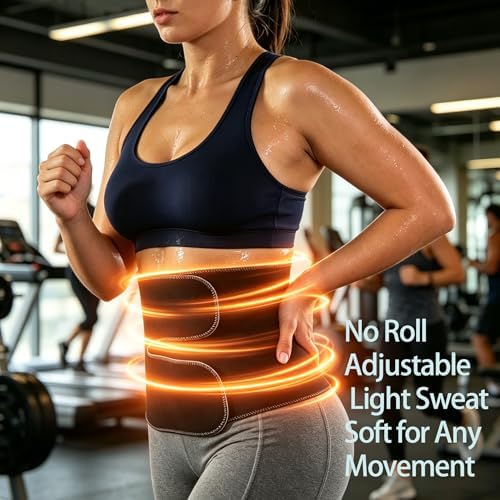 Non-Elastic Reversible Waist Trimmer Belt, Lumbar Support Sauna Trainer for Sports Sitting & Bending Posture Care