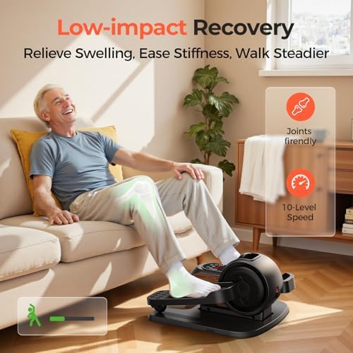 Under Desk Elliptical Machine, Electric Leg Exerciser for Seniors