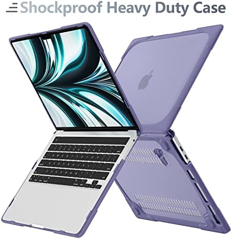 Batianda Heavy Duty Case for MacBook Air 13 Inch 2018-2020, Lavender Gray