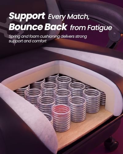 SONGMICS Gaming Chair, Ergonomic Computer Desk Chair with Footrest