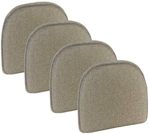 Klear Vu Raindrop The Gripper Non Slip Chair Cushions, Soft & Comfortable Seat Pad, Sitting Pillow for Kitchen, Dining or Office, 4 Count (Pack of 1), Cream