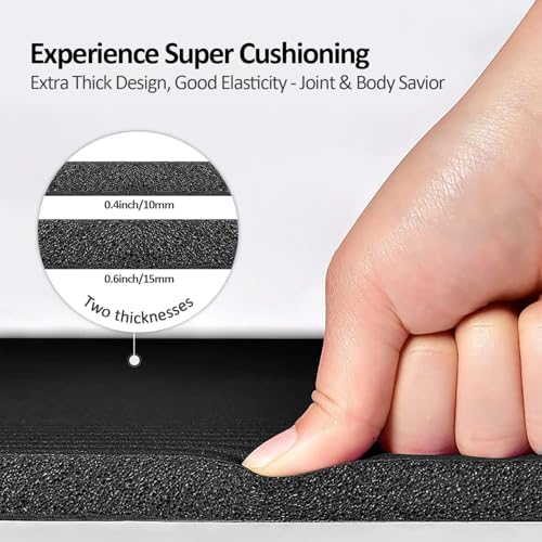 Gruper Yoga Mat Non Slip, 10/15mm Thick NBR Extra Thick Yoga Mat