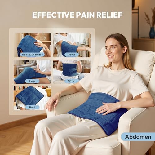 GOTCOZY Heating Pad 12"x24" for Back Pain Relief & Cramps(Navy Blue)