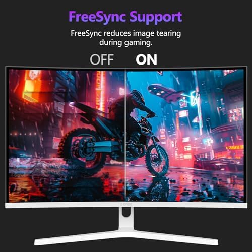 Z-Edge 27" White Curved Gaming Monitor, FHD 300Hz 240Hz Computer Screen