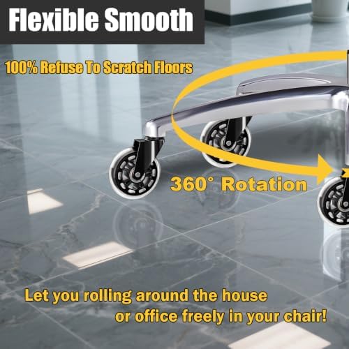 Office Chair Caster Wheels Replacement 3 Inch Roller Blade, 10 Packs