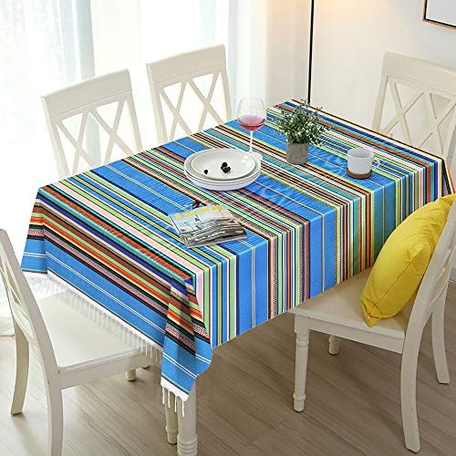 Xplanet 84 X 59 Inch Mexican Serape Blanket Bay Window Blanket, Mexican Tablecloth Serape Tatami Blanket Bed Blanket Table Cover Tapestry Blanket Picnic Mat for Mexican Party Wedding Decorations