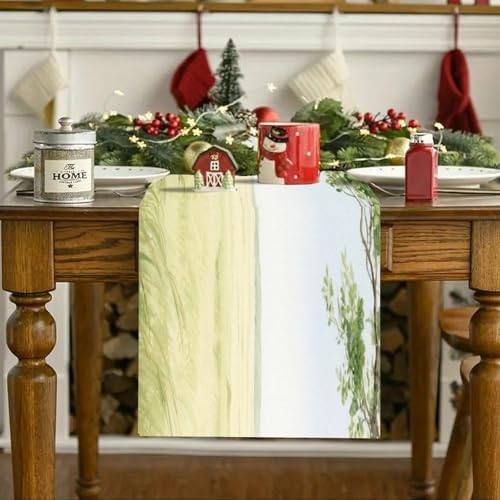 Linen Place Mats And Table Runner Set of 7 Heat Resistant Non-Slip Table Mats Boho Farmhouse Washable Giraffe Stretching Its Neck to Eat Leaves Placemats for Kitchen Dining Party Holiday Wedding Table