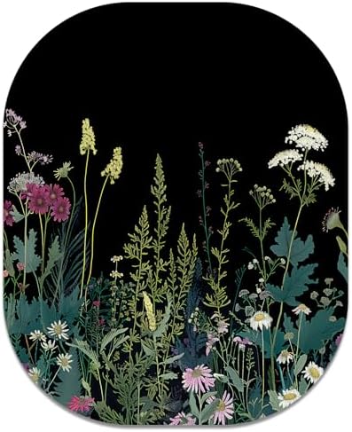 Small Mouse Pad, 6 x 7 Inch, Oval Mini Mouse Pad with Non-Slip Rubber Base for Laptop Wireless Mouse Keyboard Tray Mousepad, Blooming Flowers