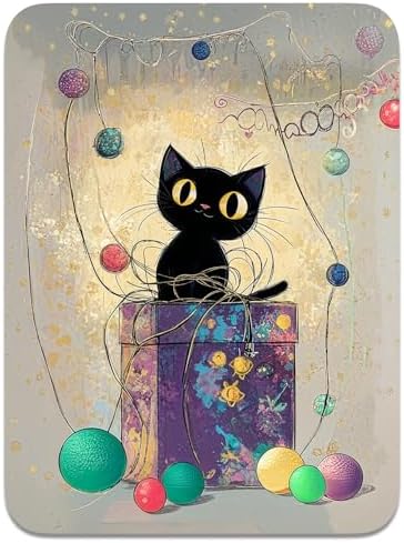 Small Mouse Pad, Mini Mouse Pad 6 x 8 Inch, Thick Rubber Waterproof Mouse Mat, Cute Mousepad for Women Men Wireless Mouse Laptops Home Office, Cat on Box