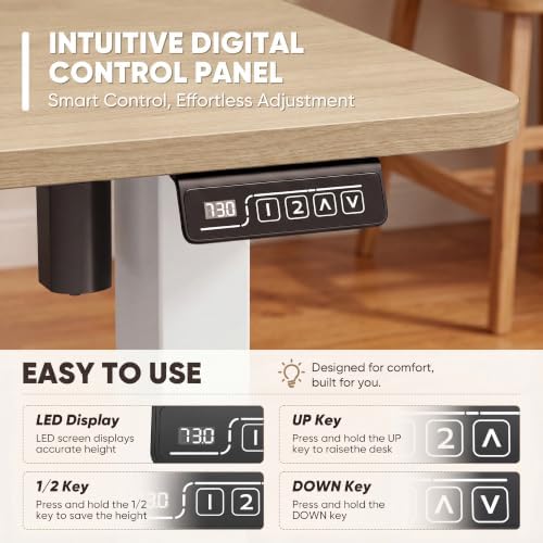 Furmax 48 Inches Electric Height Adjustable Standing Desk Home Office Desk