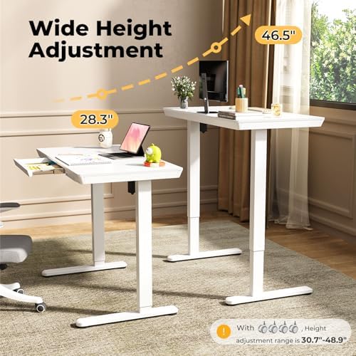 40" Electric Stand up Desk with Drawer, Height Adjustable