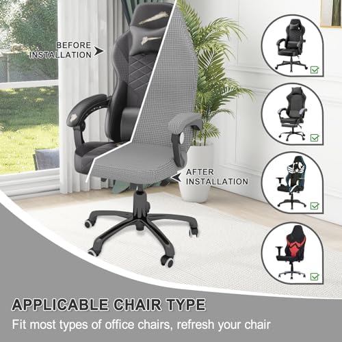 Gaming Chair Cover Game Chair Cover for Reclining Rotating Chair,Light Gray