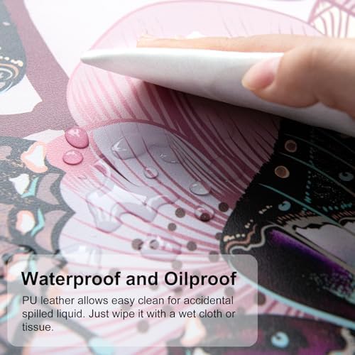 QiyI PU Leather Large Mouse Pad, Office Decor, 31.5" x 11.8", Butterflies