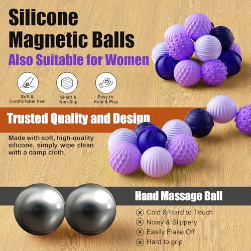 Magnetic Fidget Balls, 6 Pack Silicone Sensory Toys for Adults & Teens
